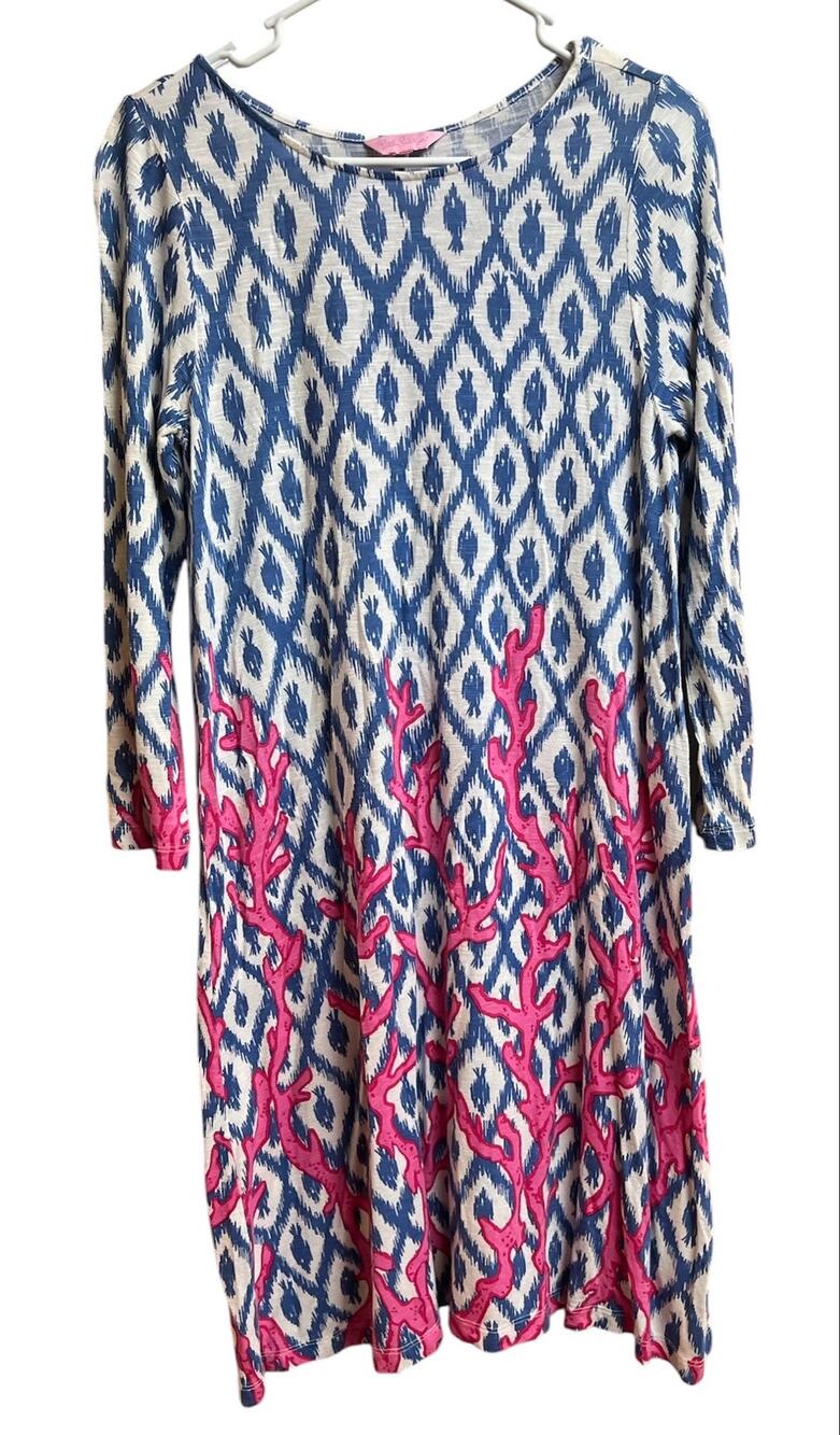 Lilly Pulitzer Ophelia Swing Dress Blue White Pink